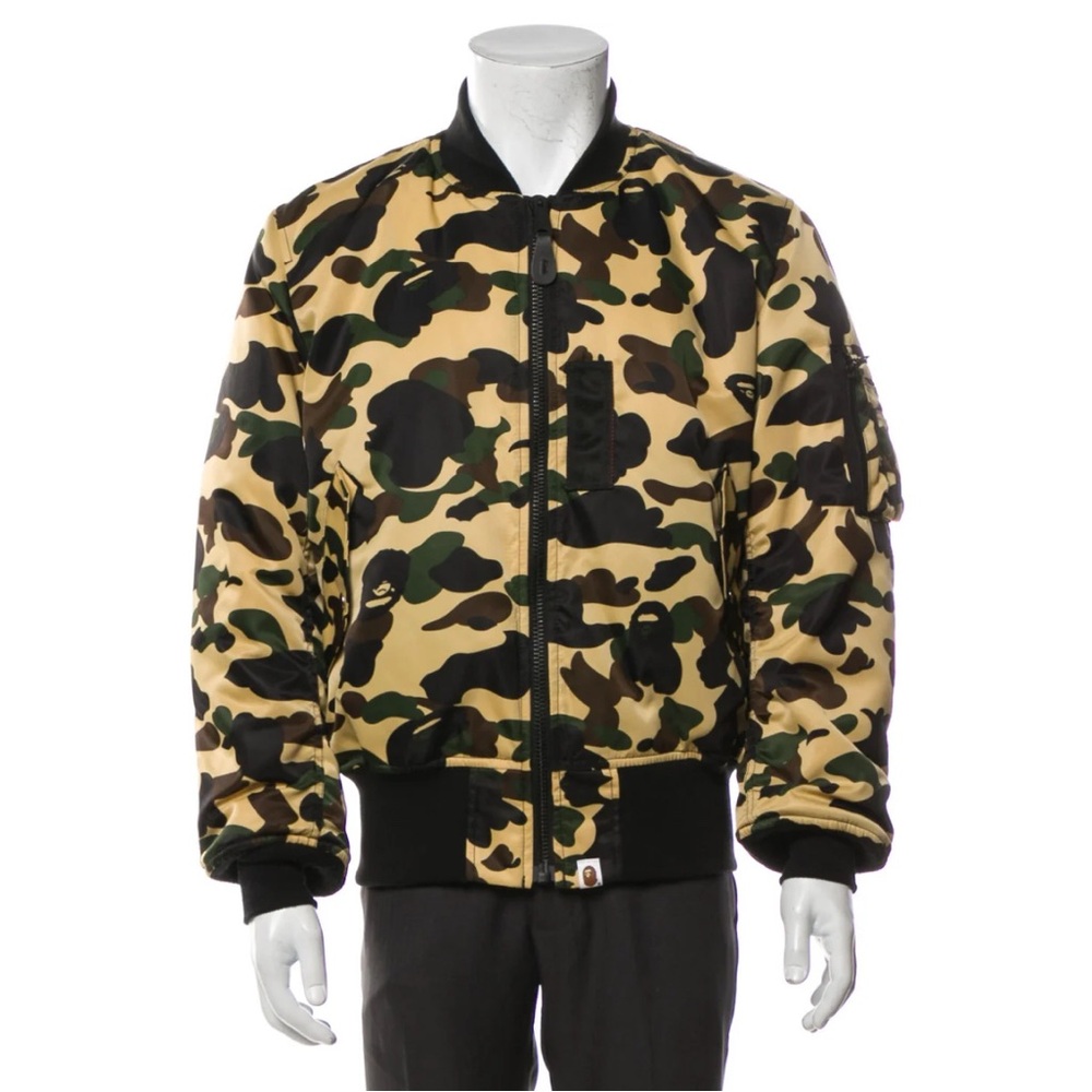 A Bathing Ape BAPE Bombers Flying MA-1 1st Camo Jacket
